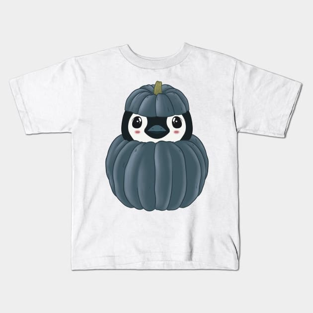 Pumpkin penguin  - Halloween Kids T-Shirt by amys_warehouse 